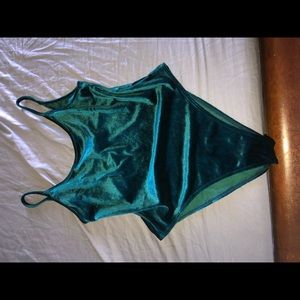 Green Velvet Bodysuit